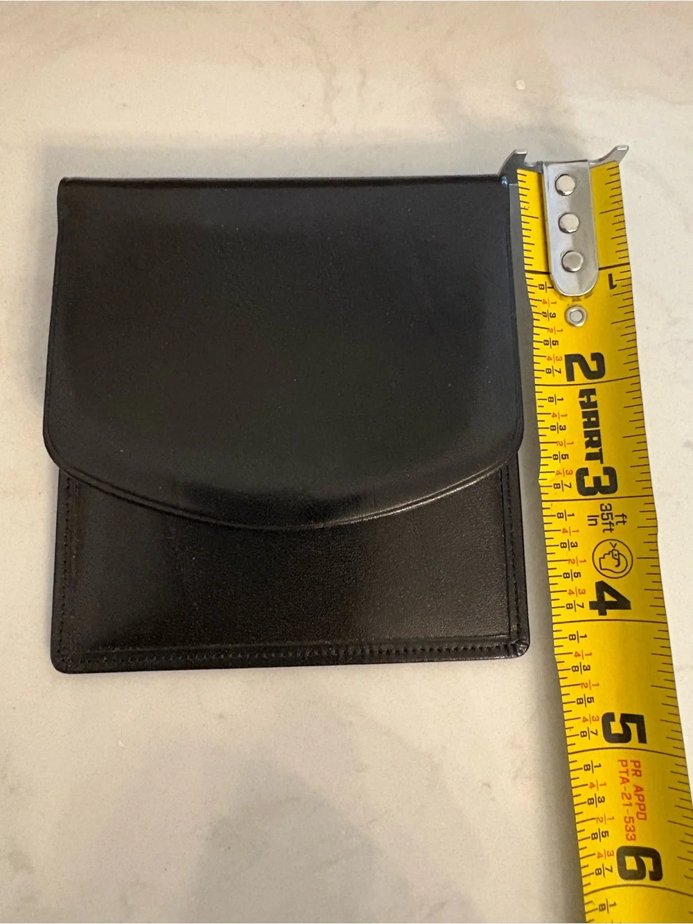 Maxime Black Leather Foldover Card Holder